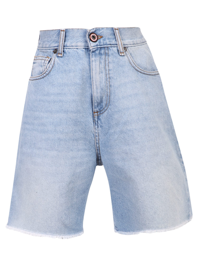 Shop Vision Of Super Raw-cut Denim Shorts In Denim Blue