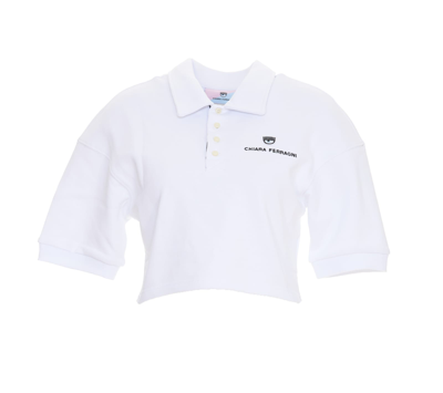 Shop Chiara Ferragni Logo Polo Shirt In White