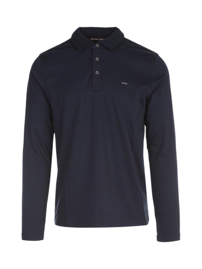 Shop Michael Kors Logo Embroidered Polo Shirt In Navy