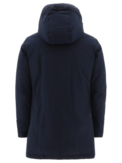 Shop Woolrich Zip-up Hooded Parka In Navy