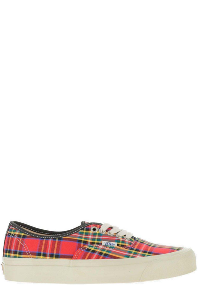 Shop Vans Authentic Checked Sneakers In Red