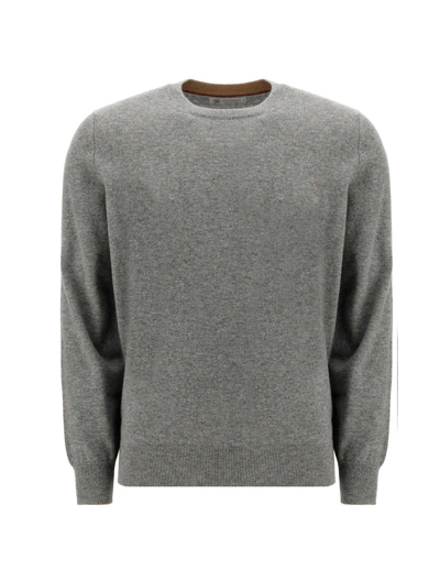 Shop Brunello Cucinelli Crewneck Knit Sweater In Grey