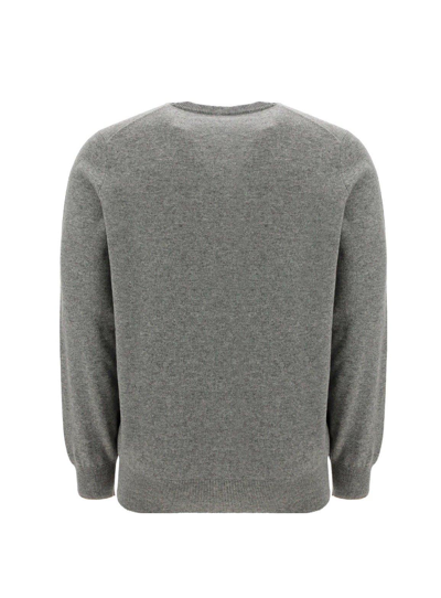 Shop Brunello Cucinelli Crewneck Knit Sweater In Grey