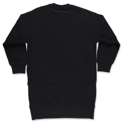Shop Maison Margiela Logo Print Sweatshirt Dress In Black