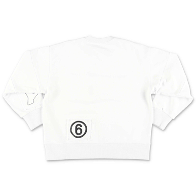 Shop Maison Margiela Logo Print Sweatshirt In White