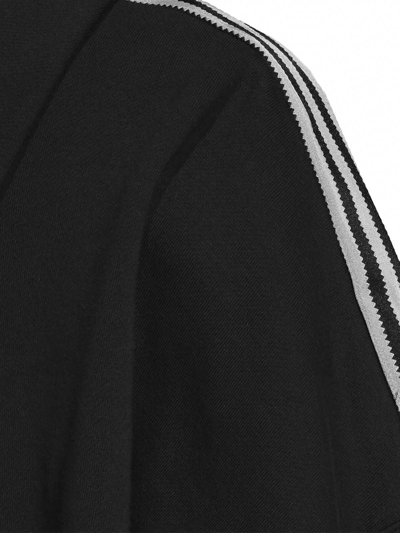 Shop Adidas Originals Classic Satin Tape Cropped Hoodie In Black