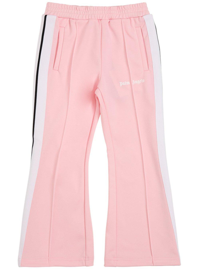 Shop Palm Angels Logo Print Flared Track Pants In Pink
