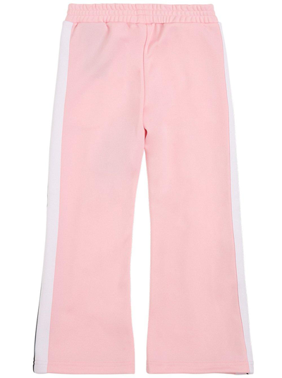 Shop Palm Angels Logo Print Flared Track Pants In Pink