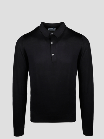 Shop John Smedley Polo Shirts In Black