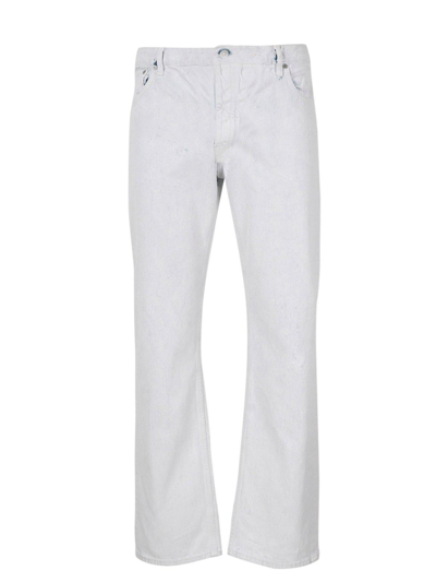 Shop Maison Margiela Mid Rise Straight Leg Jeans In White