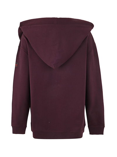 Raf Simons Regular Fit Hoodie With Knot In Dark Aubergine