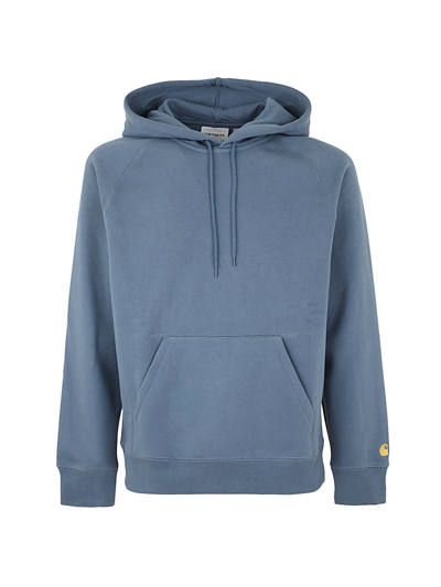 Shop Carhartt Hooded Chase Sweat In Xwxx Blue Gold