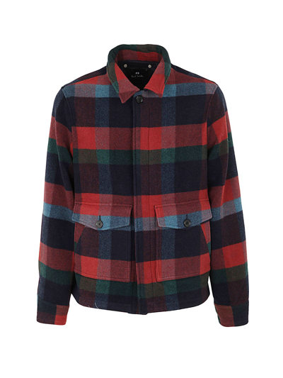Shop Ps By Paul Smith Mens Collared Jacket In Multi
