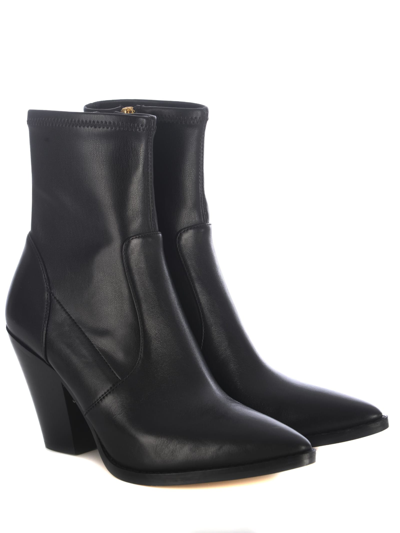 Shop Michael Kors Boots  Dover In Leather In Nero