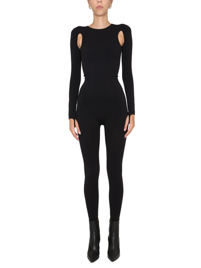 Shop Andreädamo Full Jumpsuit With Cut-out Details In Nero