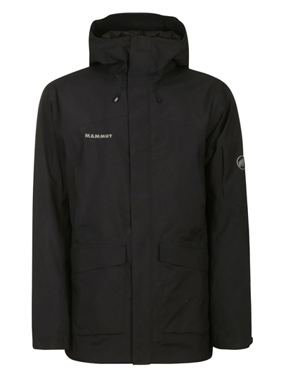 Shop Mammut Chamuera Hs Thermo Hooded Parka In Black