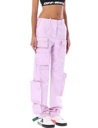 Shop Off-white Multipocket Cargo Pants In Lilac