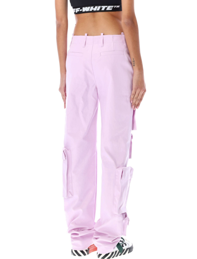 Off-white Multi-pocket Straight-leg Cargo Pants In Purple