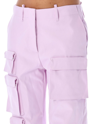 Off-white Multi-pocket Straight-leg Cargo Pants In Purple