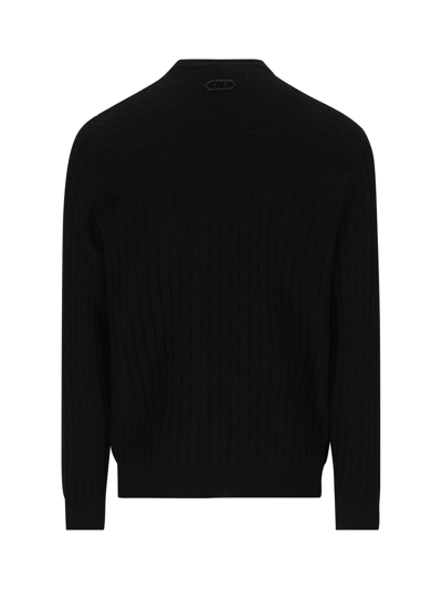 Shop Fendi Cut-out Detailed Knit Jumper In Black