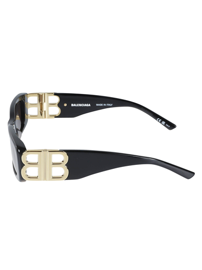 Shop Balenciaga Everyday Sunglasses In Black/gold