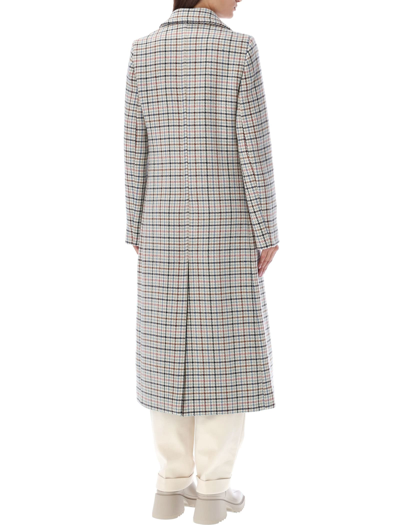 Shop See By Chloé Long Checked Coat In Milk Check