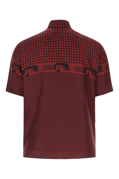 Shop Fendi Logo Printed Short-sleeved Shirt In Red