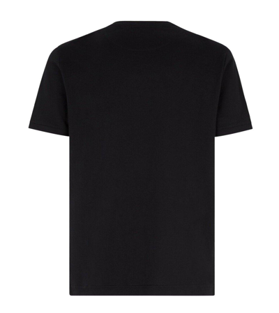 Shop Fendi Graphic Logo Lock Printed T-shirt In Black