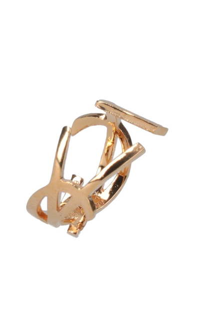 Shop Saint Laurent Opyum Twist Ring In Gold