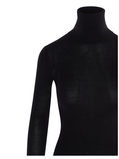 Shop Saint Laurent Turtleneck Knitted Sweater In Black