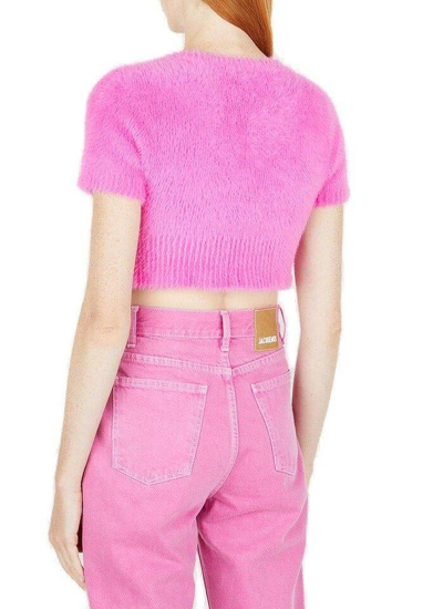 Shop Jacquemus La Maille Neve Cardigan In Pink