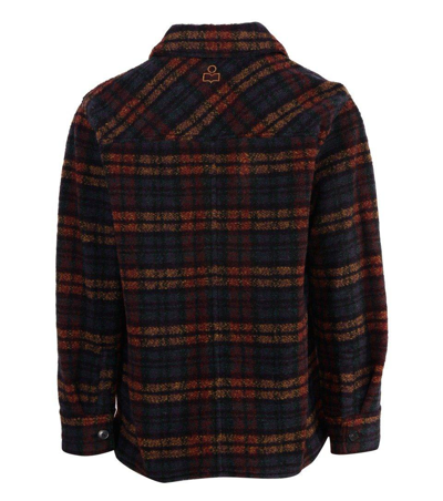 Shop Isabel Marant Pocket Patch Checked Shirt Jacket In Multicolor