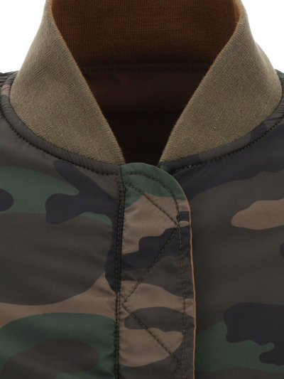 Shop Valentino Reversible Camouflage Bomber Jacket In Beige