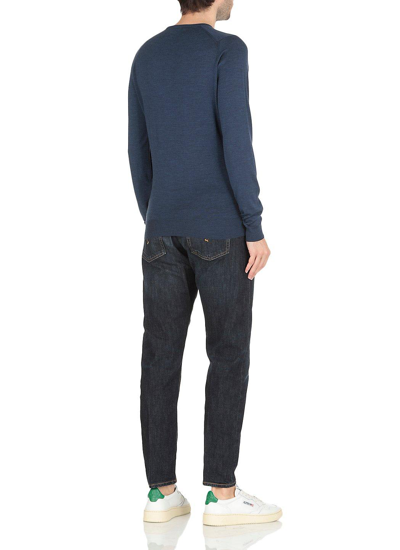 Shop John Smedley Lundy Crewneck Long-sleeved Jumper In Navy