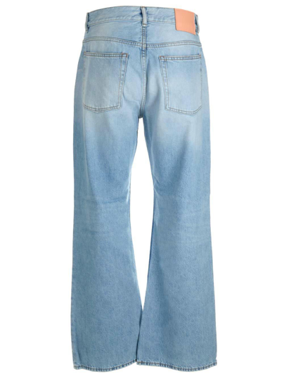 Shop Acne Studios Loose Bootcut Jeans In Denim Blue