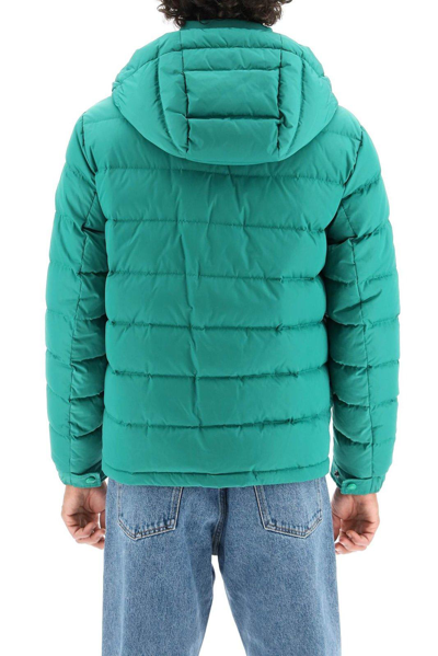 Shop Valentino Zip-up Long-sleeved Puffer Jacket In Green