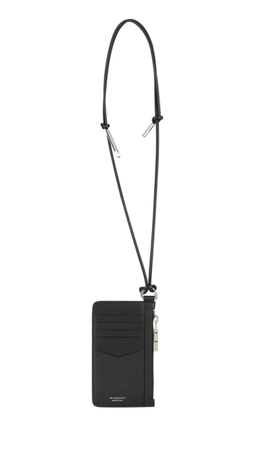Shop Givenchy Strapped Zipped Card Holder In Black