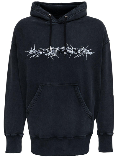 Shop Givenchy Barbed Wire Oversized Hoodie In Black