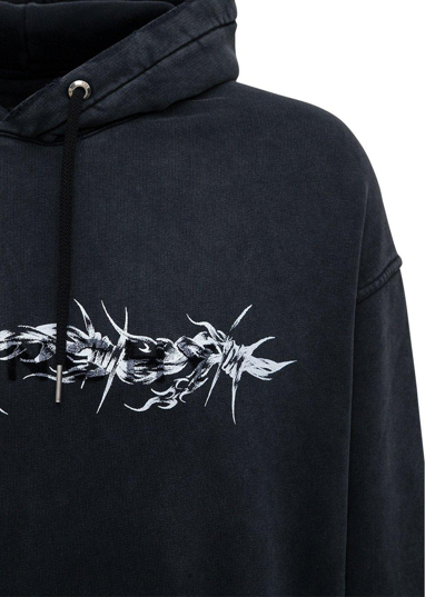 Shop Givenchy Barbed Wire Oversized Hoodie In Black