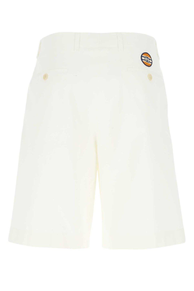 Shop Gucci Interlocking G Patch Shorts In Ivory