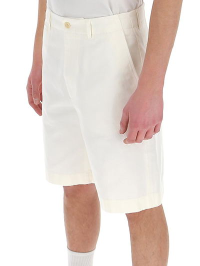 Shop Gucci Interlocking G Patch Shorts In Ivory