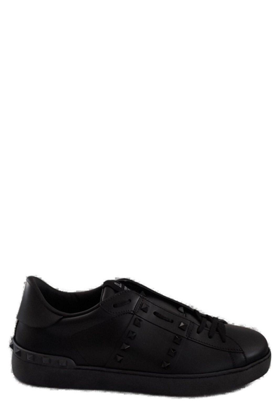 Shop Valentino Rockstud Untitled Sneakers In Black