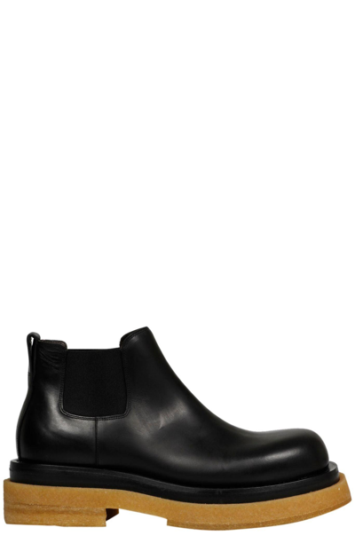 Shop Bottega Veneta Lug Ankle Boots In Black