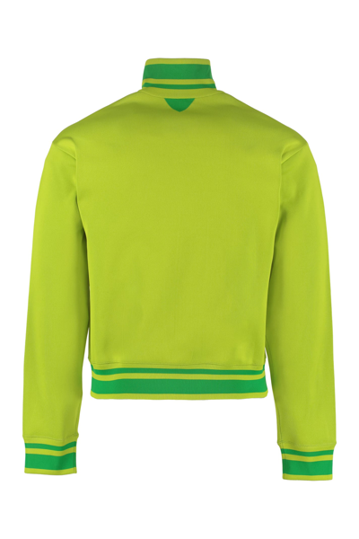 Shop Bottega Veneta Technical Knit Sweatshirt In Green