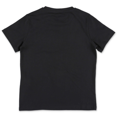 Shop Young Versace T-shirt Nera In Jersey Di Cotone In Black