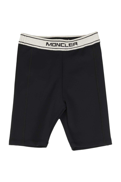 Shop Moncler Logo-waistband Knee-length Shorts In Black