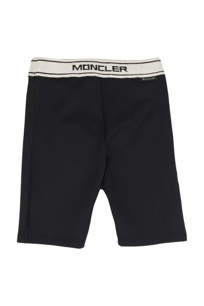Shop Moncler Logo-waistband Knee-length Shorts In Black