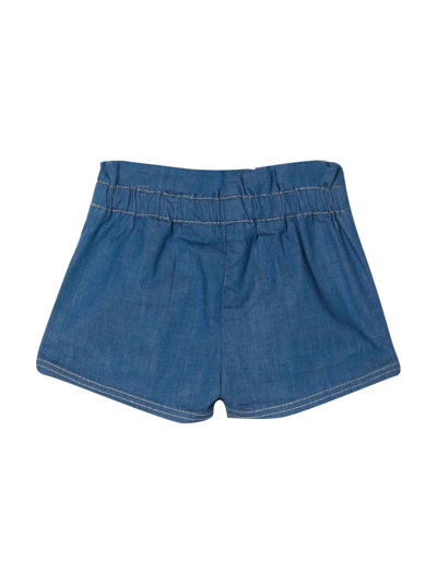 Shop Moncler Denim Shorts Unisex In Denim Blue