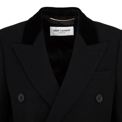 Shop Saint Laurent Double-breasted Tailored Blazer In Black
