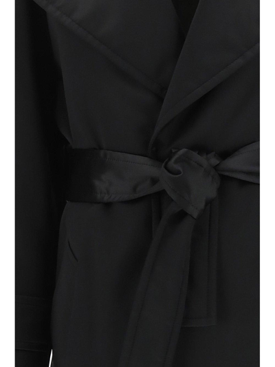 Shop Saint Laurent Belted Long-sleeved Coat